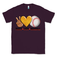 Plum peace love baseball Classic Tee - AdoDesignShop