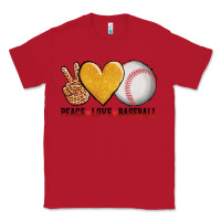 Red peace love baseball Classic Tee - AdoDesignShop