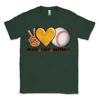 Sports Green peace love baseball Classic Tee - AdoDesignShop