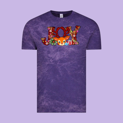 Joy Reindeer Vintage Tee Designed By Adodesignshop