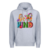 Heather Grey Autism be kind Premium Hoodie - NancyCooperArtShop