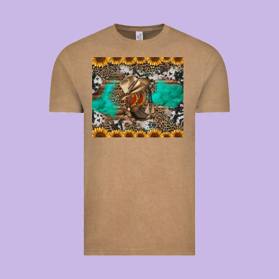 Western Boots And Sunflowers Tumbler Vintage Tee Designed By Jasminsmagicworld