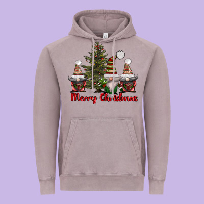 Merry Christmas With Gnomes Vintage Hoodie Designed By Adodesignshop