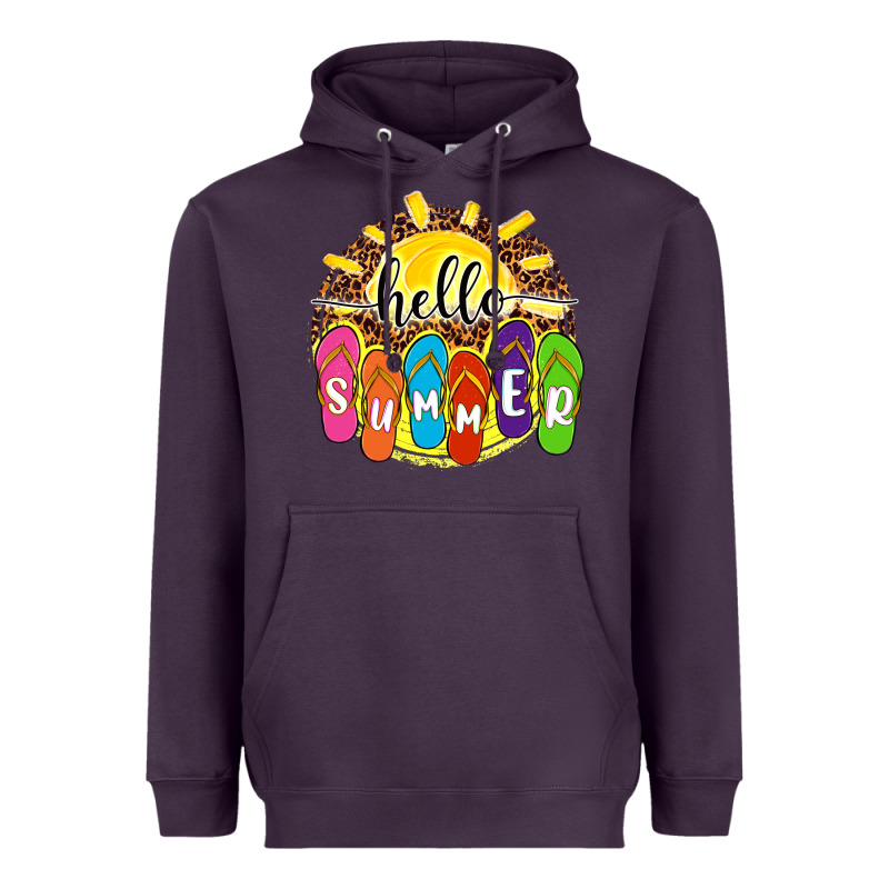 Hello Summer With Flip Flops Heavyweight Hoodie by NancyCooperArtShop | Teevron