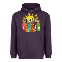 Plum hello summer with flip flops Heavyweight Hoodie - NancyCooperArtShop