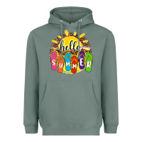 Sage hello summer with flip flops Heavyweight Hoodie - NancyCooperArtShop