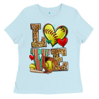 Baby Blue love softball Ladies Tee - Zillion Design Studio