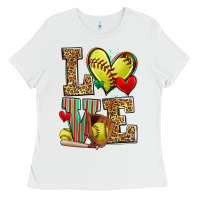 White love softball Ladies Tee - Zillion Design Studio