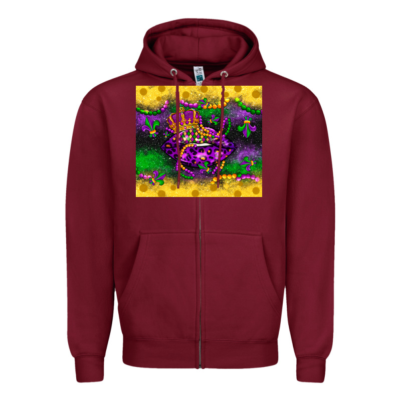 Mardi Gras Lips Zipper Hoodie by LillyAllenDesigns | Teevron