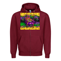 Burgundy mardi gras lips Zipper Hoodie - LillyAllenDesigns