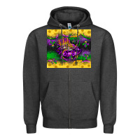 Charcoal Heather mardi gras lips Zipper Hoodie - LillyAllenDesigns