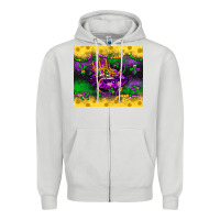 Dove Grey mardi gras lips Zipper Hoodie - LillyAllenDesigns