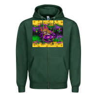 Sports Green mardi gras lips Zipper Hoodie - LillyAllenDesigns