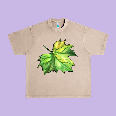 Green Leaf Urban Heavy Tee Designed By Barkaloodesign