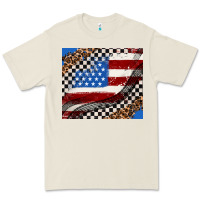Bone American flag and race flag Premium Tee - AdoDesignShop