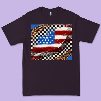 American Flag And Race Flag Premium Tee Designed By Adodesignshop