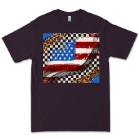 Plum American flag and race flag Premium Tee - AdoDesignShop