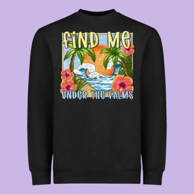 Find Me Under The Palms Heavyweight Sweatshirt Designed By Maliassmallbusiness