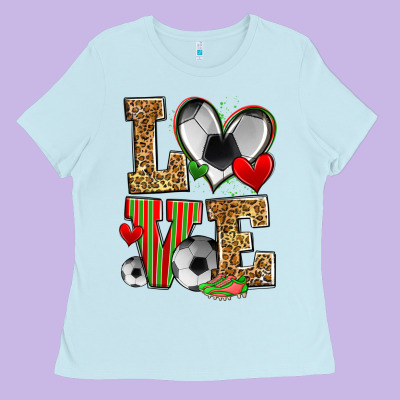 Love Soccer Ladies Tee Designed By Zillion Design Studio