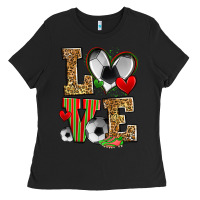 Black love soccer Ladies Tee - Zillion Design Studio