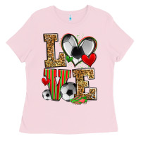 Bubblegum Pink love soccer Ladies Tee - Zillion Design Studio