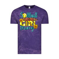 Cloud Purple softball it's a girl thing Vintage Tee - LillyAllenDesigns