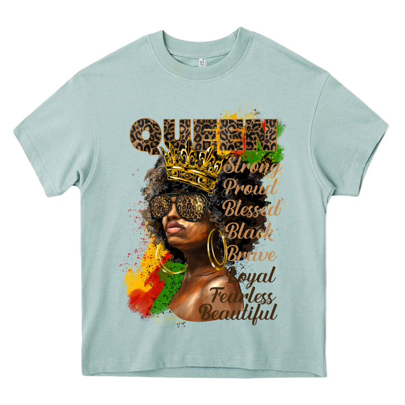 Afro Queen Juneteenth Heavy Core Tee by HRA Design Shop | Teevron