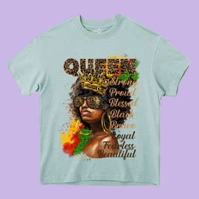 Afro Queen Juneteenth Heavy Core Tee Designed By Hra Design Shop