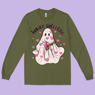 Boo Jee Valentine Long Sleeve Tee Designed By Maliassmallbusiness