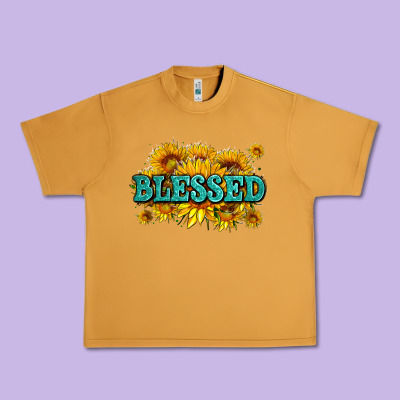 Glitter Blessed With Sunflowers Urban Heavy Tee Designed By Adodesignshop
