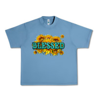 Pebble Blue glitter blessed with sunflowers Urban Heavy Tee - AdoDesignShop
