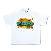 White glitter blessed with sunflowers Urban Heavy Tee - AdoDesignShop