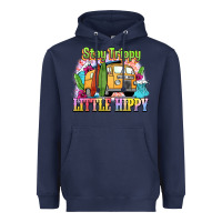 Navy stay trippy little hippy Heavyweight Hoodie - NancyCooperArtShop