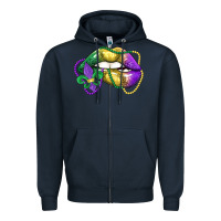 Mardi Gras Lips Zipper Hoodie | Teevron