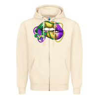 Sandshell mardi gras lips Zipper Hoodie - LillyAllenDesigns