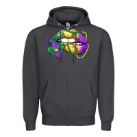 Smoke mardi gras lips Zipper Hoodie - LillyAllenDesigns