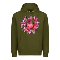 Army Green breast cancer sunflower Premium Hoodie - texasbilliewilder