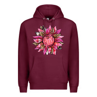 Burgundy breast cancer sunflower Premium Hoodie - texasbilliewilder