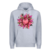 Heather Grey breast cancer sunflower Premium Hoodie - texasbilliewilder