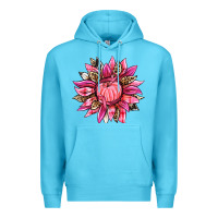 Ocean Blue breast cancer sunflower Premium Hoodie - texasbilliewilder