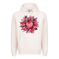 Pale Pink breast cancer sunflower Premium Hoodie - texasbilliewilder
