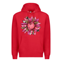 Red breast cancer sunflower Premium Hoodie - texasbilliewilder