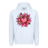 White breast cancer sunflower Premium Hoodie - texasbilliewilder