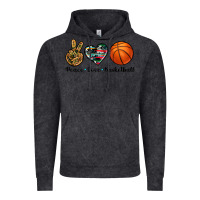 Vintage Black peace love basketball Vintage Hoodie - Artiststas