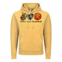 Vintage Mustard peace love basketball Vintage Hoodie - Artiststas