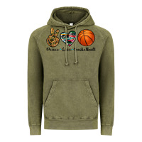 Vintage Olive peace love basketball Vintage Hoodie - Artiststas