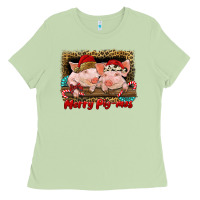 Matcha merry pig mas Ladies Tee - RanaPortraitStore