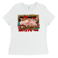 White merry pig mas Ladies Tee - RanaPortraitStore