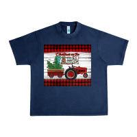 Navy christmas on the farm tractor Urban Heavy Tee - Jasminsmagicworld