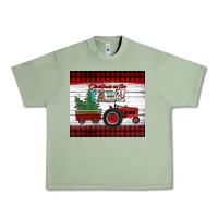 Oil Green christmas on the farm tractor Urban Heavy Tee - Jasminsmagicworld